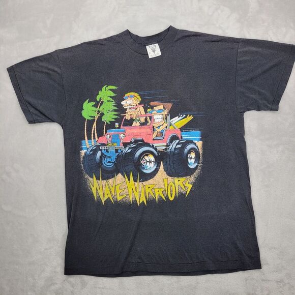 Wave Warriors Shirt Men Extra Large Vintage Single Stitch Speed Limit Seventy XL